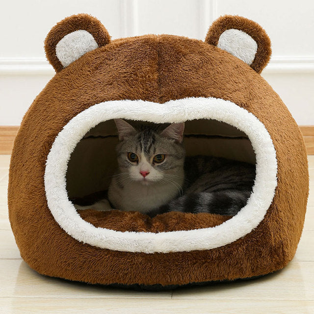 Bear Ears Pet Bed House for Cats & Small Dogs