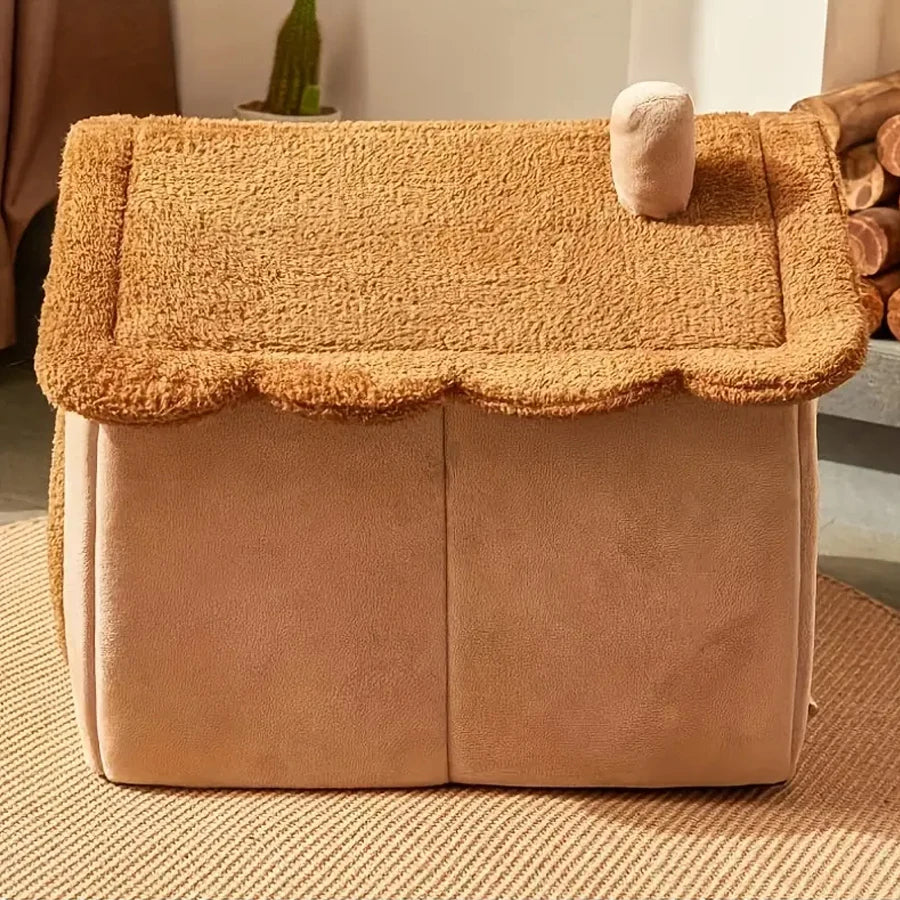 Cuddle Cottage Pet Bed House for Cats & Small Dogs