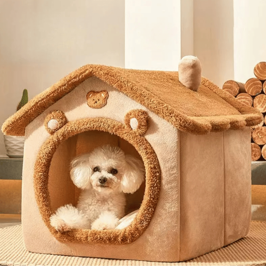 Cuddle Cottage Pet Bed House for Cats & Small Dogs