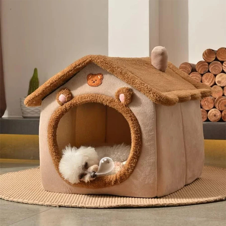 Cuddle Cottage Pet Bed House for Cats & Small Dogs