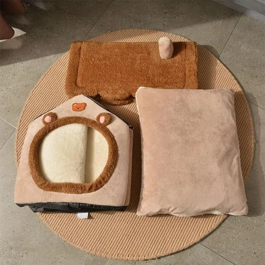 Cuddle Cottage Pet Bed House for Cats & Small Dogs