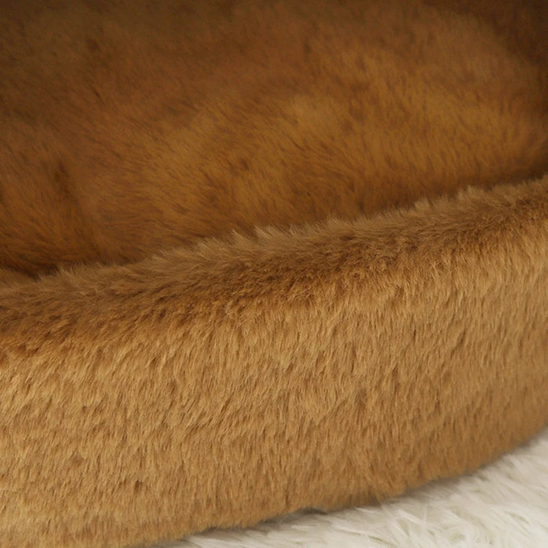 Cute Bear Semi-Enclosed Cat Bed House
