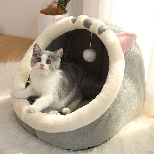 Cute Ears Semi-Enclosed Cat Bed