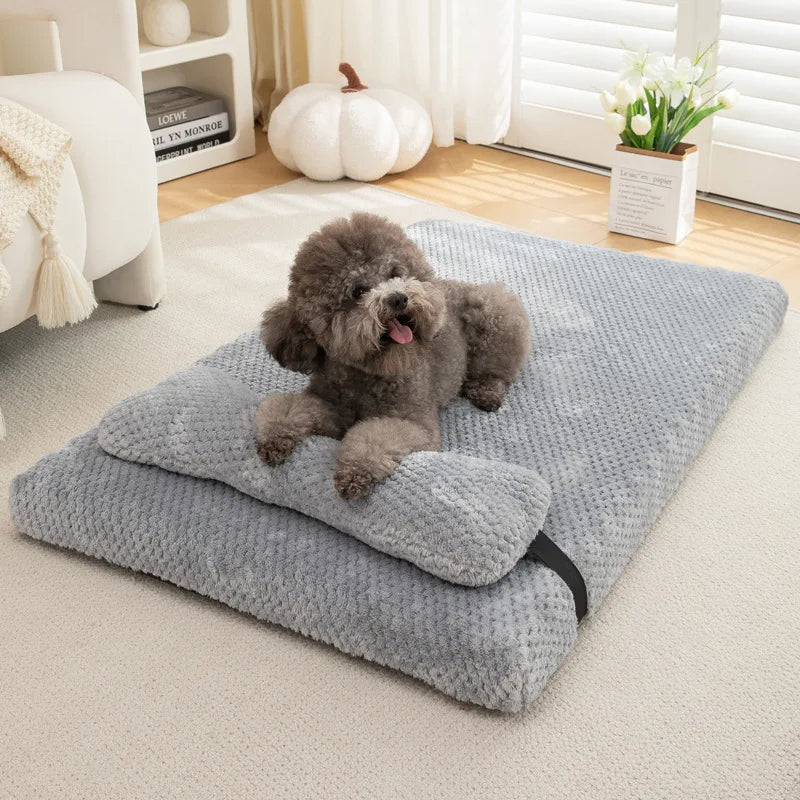 Dream-Pillow Calming Dog Bed with Plush Washable Cover