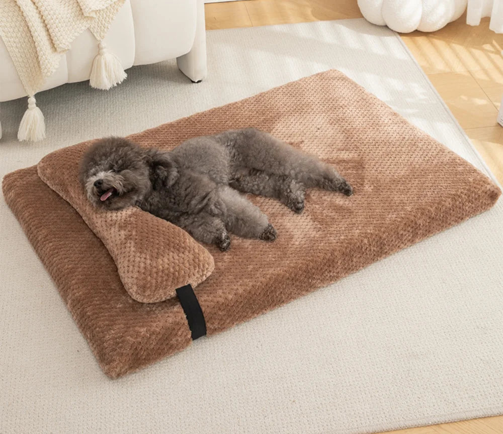 Dream-Pillow Calming Dog Bed with Plush Washable Cover