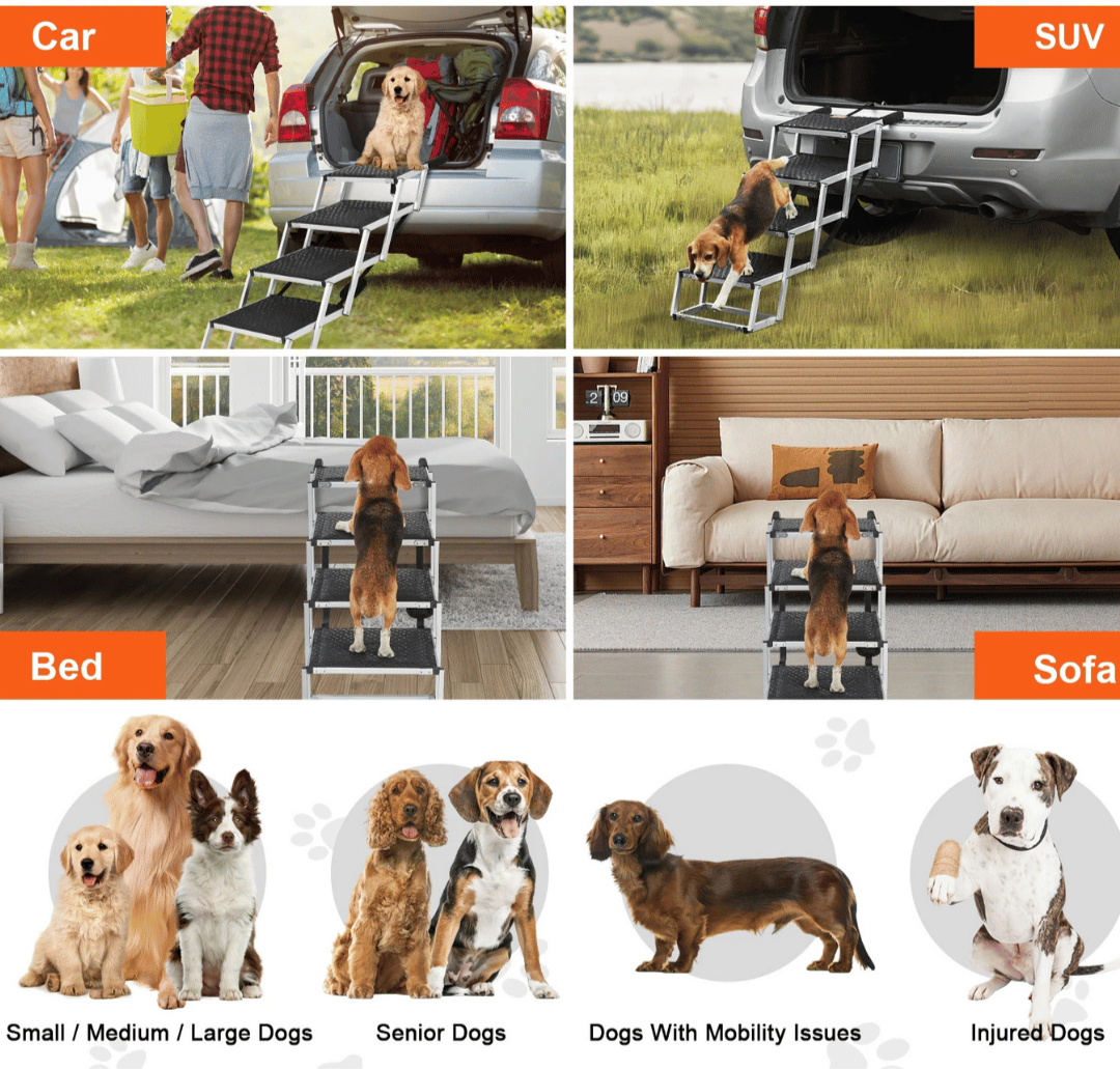 Easy-Hop Safe & Secure Folding Dog Car Steps