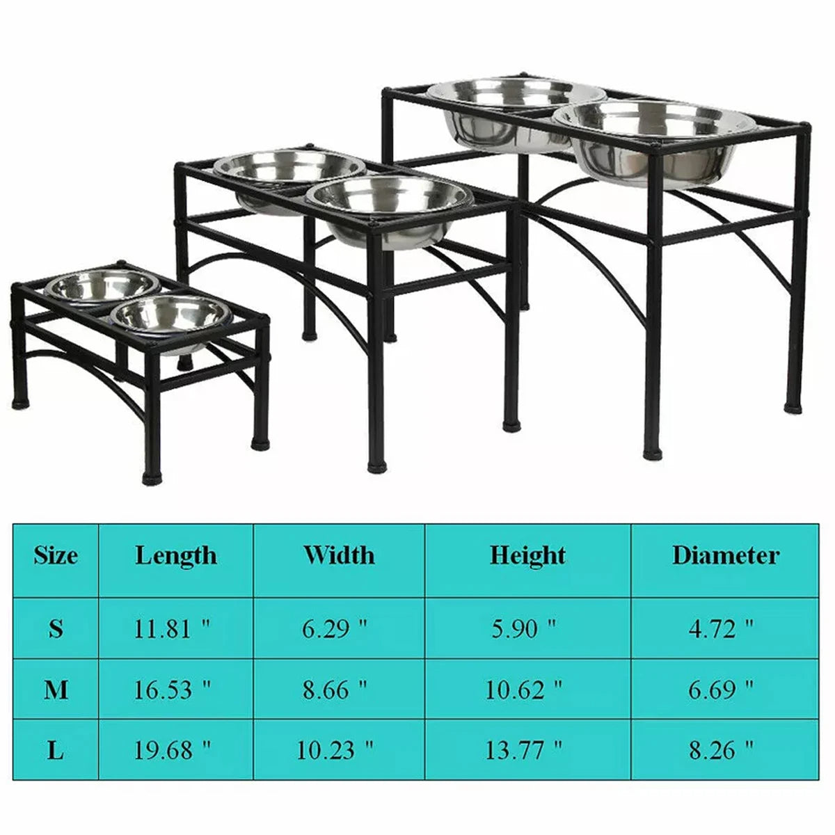 Elevated Dog Bowls & Stand | Stainless Steel Dog Feeding Station