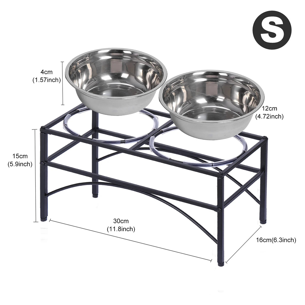Elevated Dog Bowls & Stand | Stainless Steel Dog Feeding Station