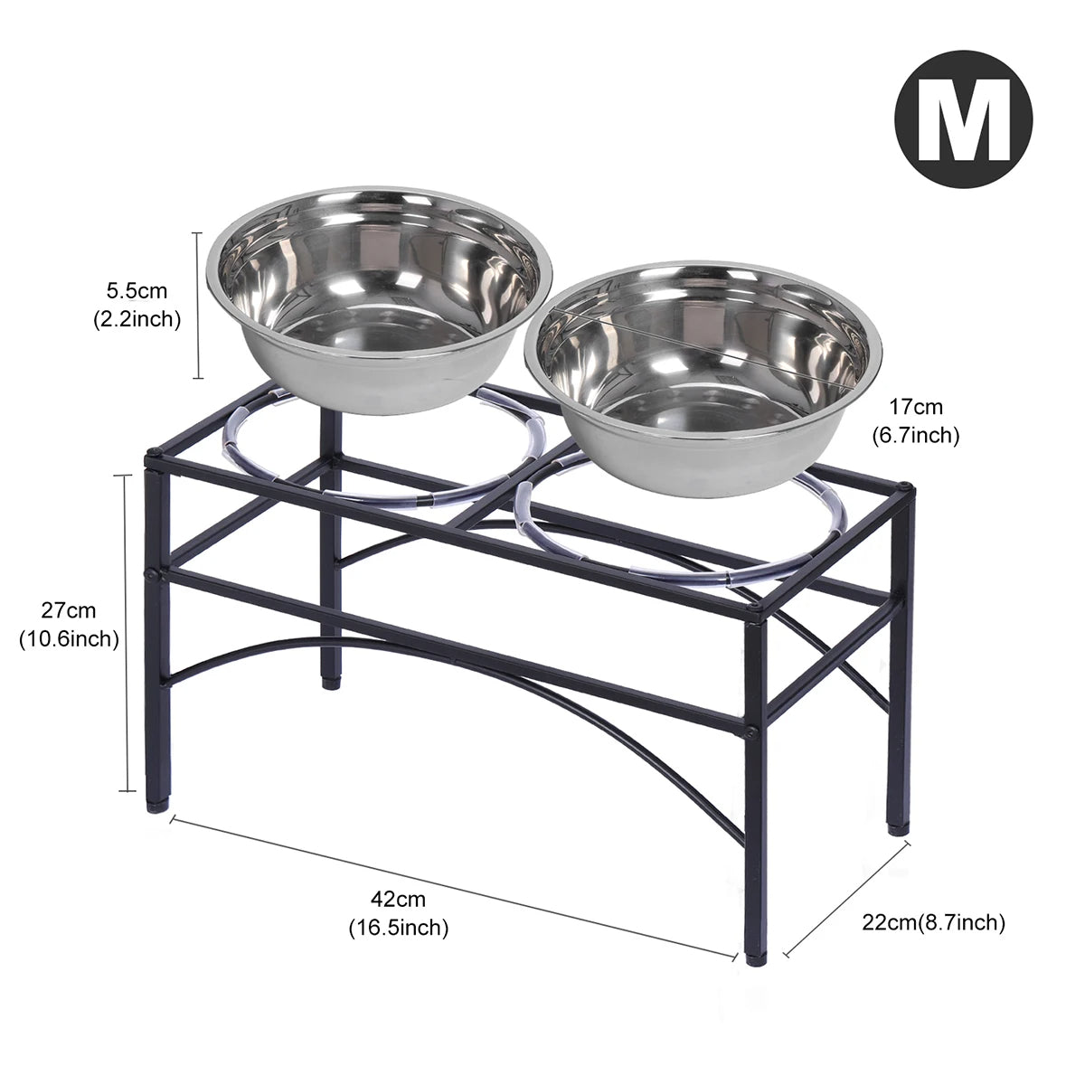 Elevated Dog Bowls & Stand | Stainless Steel Dog Feeding Station