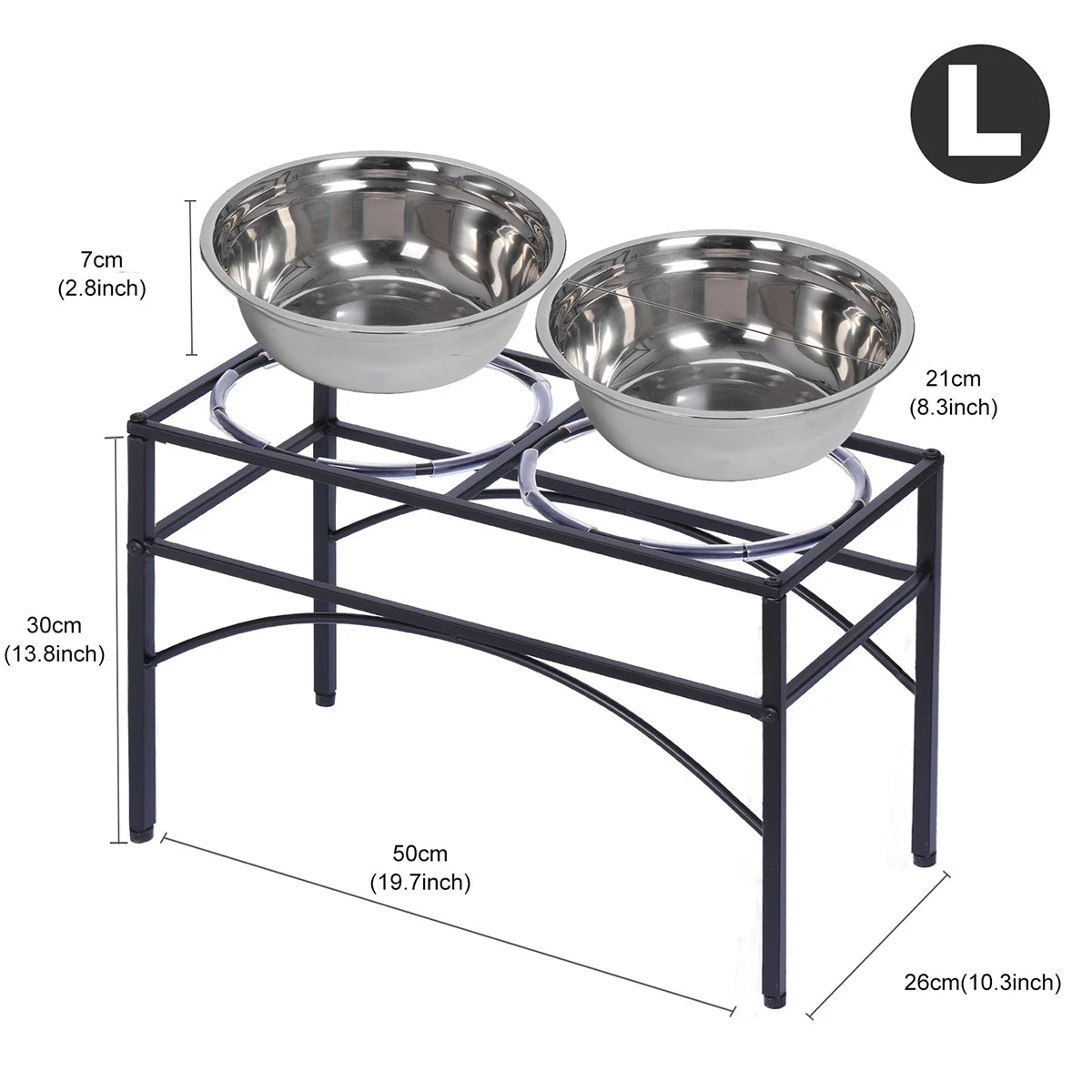Elevated Dog Bowls & Stand | Stainless Steel Dog Feeding Station