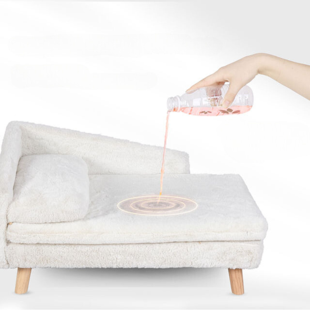 Elevated Soft Plush Pet Sofa for Cats & Small Dogs