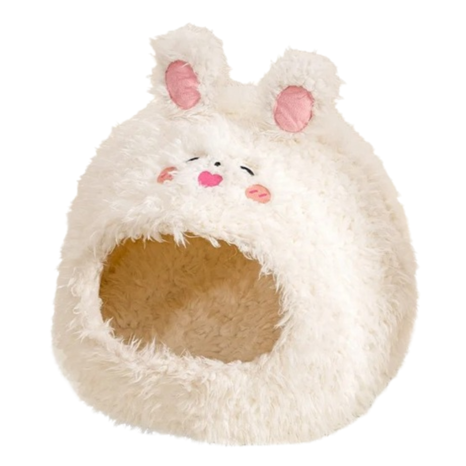 Fluffy Bear Cat Bed House