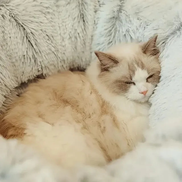 Fluffy Plush Cat Bed Tunnel