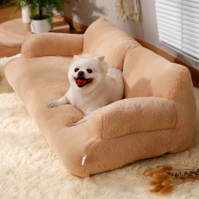 Fluffy Soft Pet Bed Sofa for Cats & Small Dogs