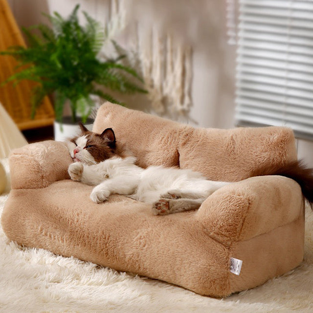 Fluffy Soft Pet Bed Sofa for Cats & Small Dogs