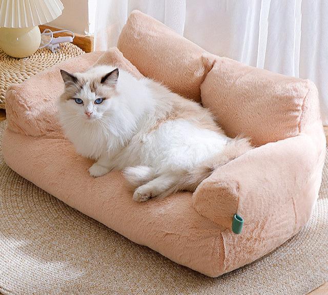 Fluffy Soft Pet Bed Sofa for Cats & Small Dogs