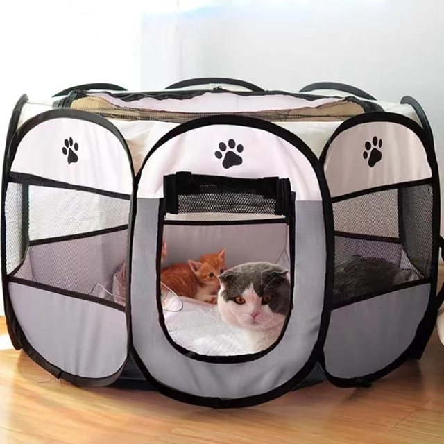 Foldable Pet Playpen Tent for Cats, Puppies & Small Dogs