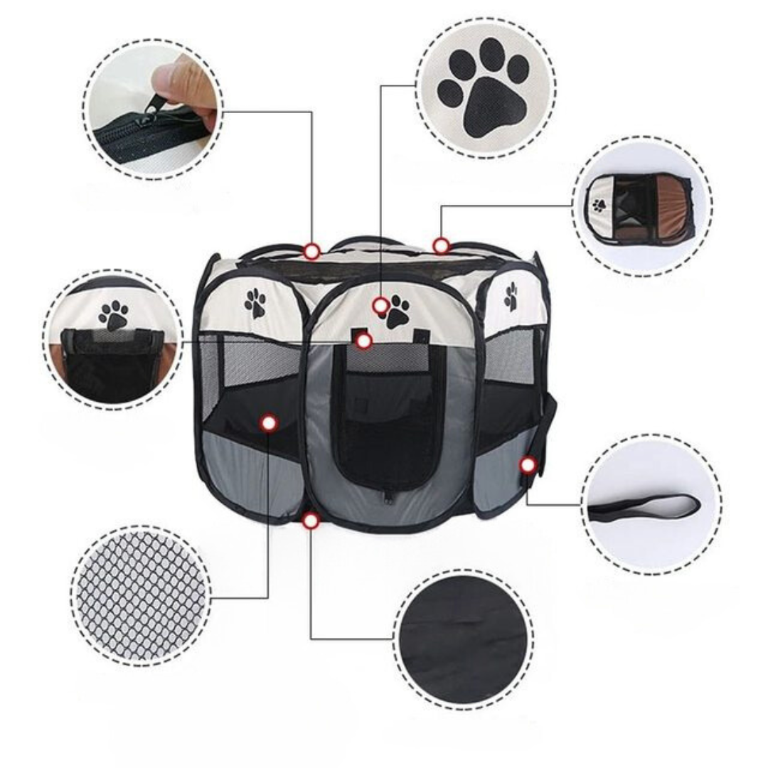 Foldable Pet Playpen Tent for Cats, Puppies & Small Dogs