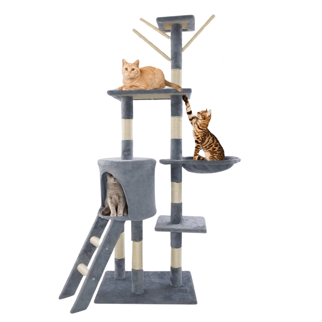 Fun Cat Climbing Tower with Plush Nest, Perches & Scratching Posts