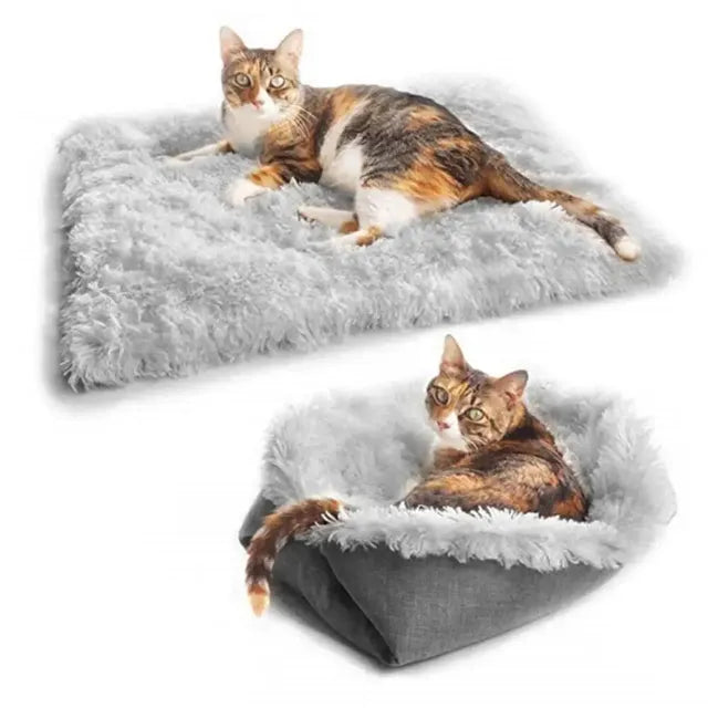 Furry Plush Foldable Cat Sleeping Nest & Mat