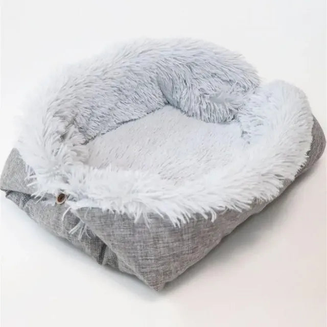 Furry Plush Foldable Cat Sleeping Nest & Mat