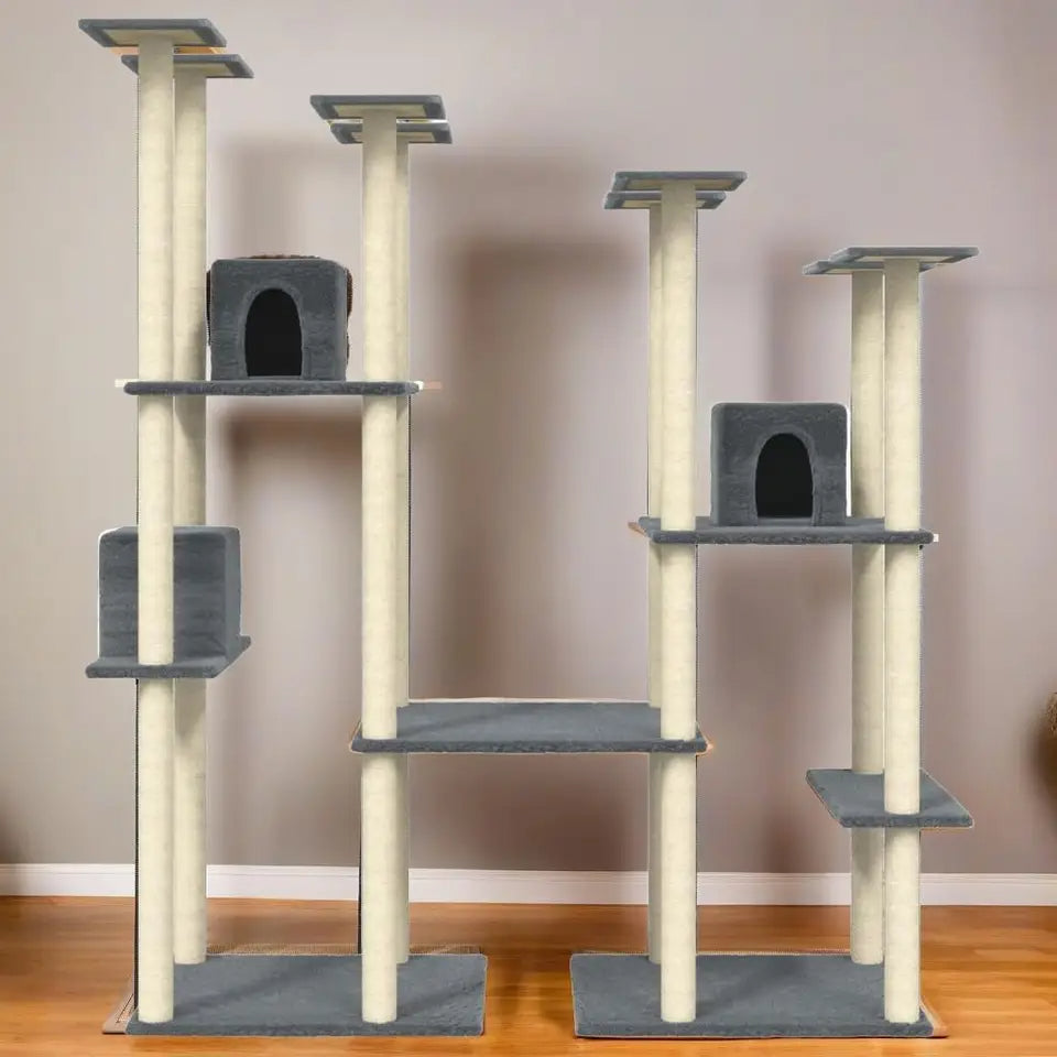 Giant 5ft 9in Tall Cat Tree with Plush Condos, Perches & Scratching Posts
