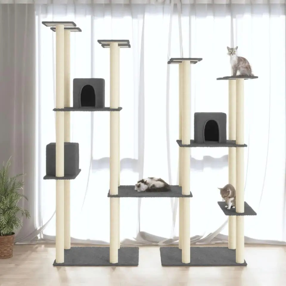Giant 5ft 9in Tall Cat Tree with Plush Condos, Perches & Scratching Posts