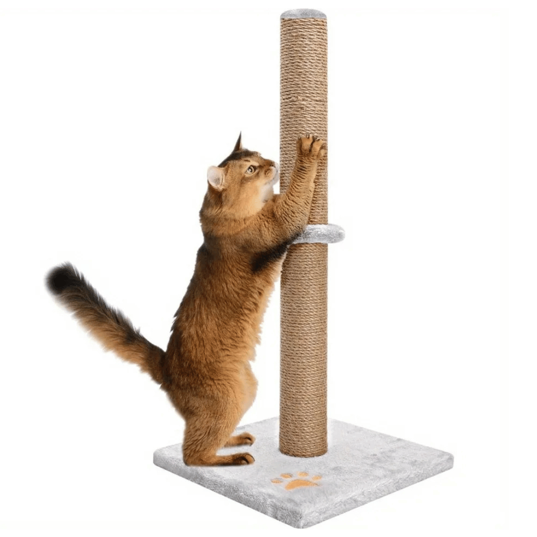 Light Grey Plush Cat Scratching Post
