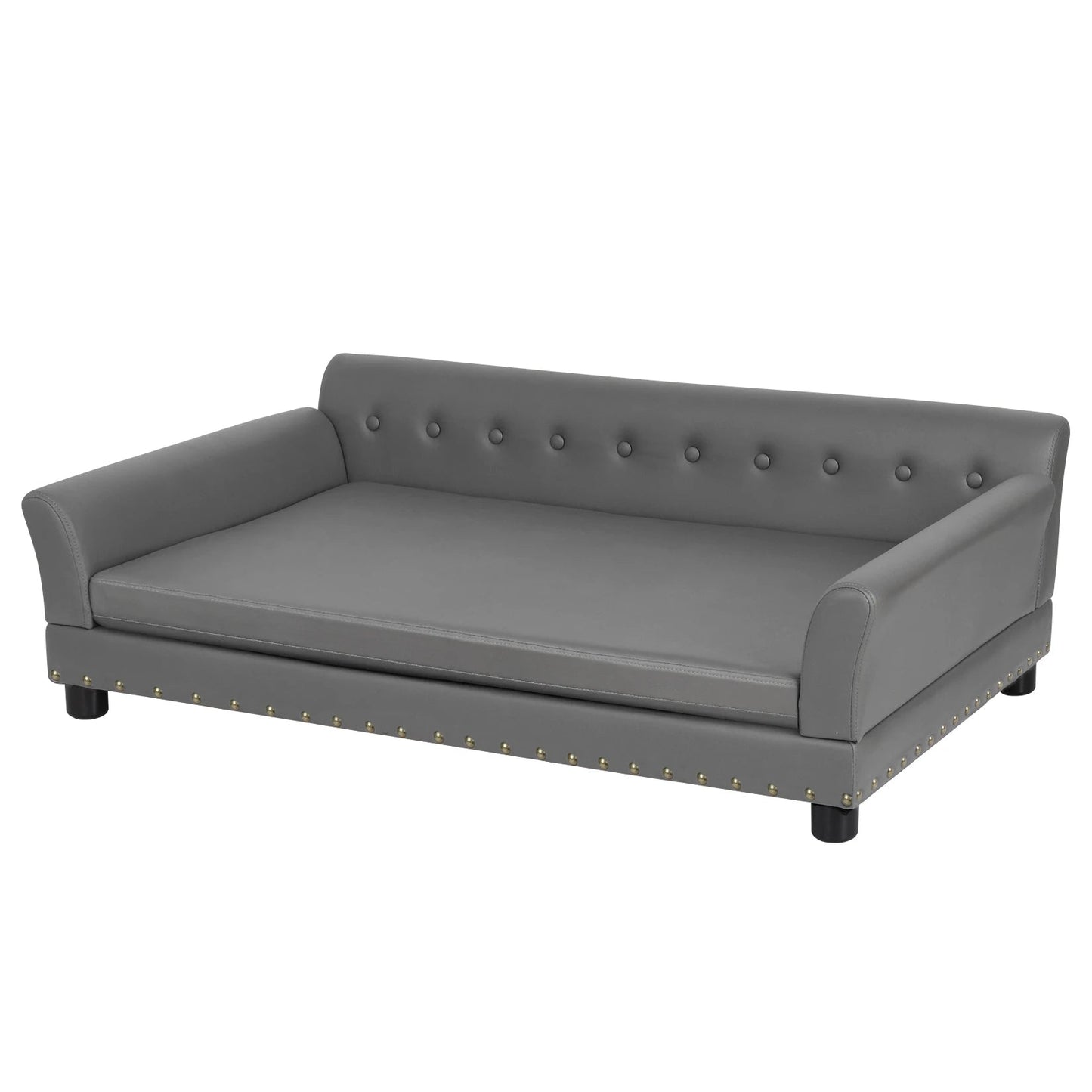 Luxury Faux Leather Dog Sofa Bed for Large & XL Dogs