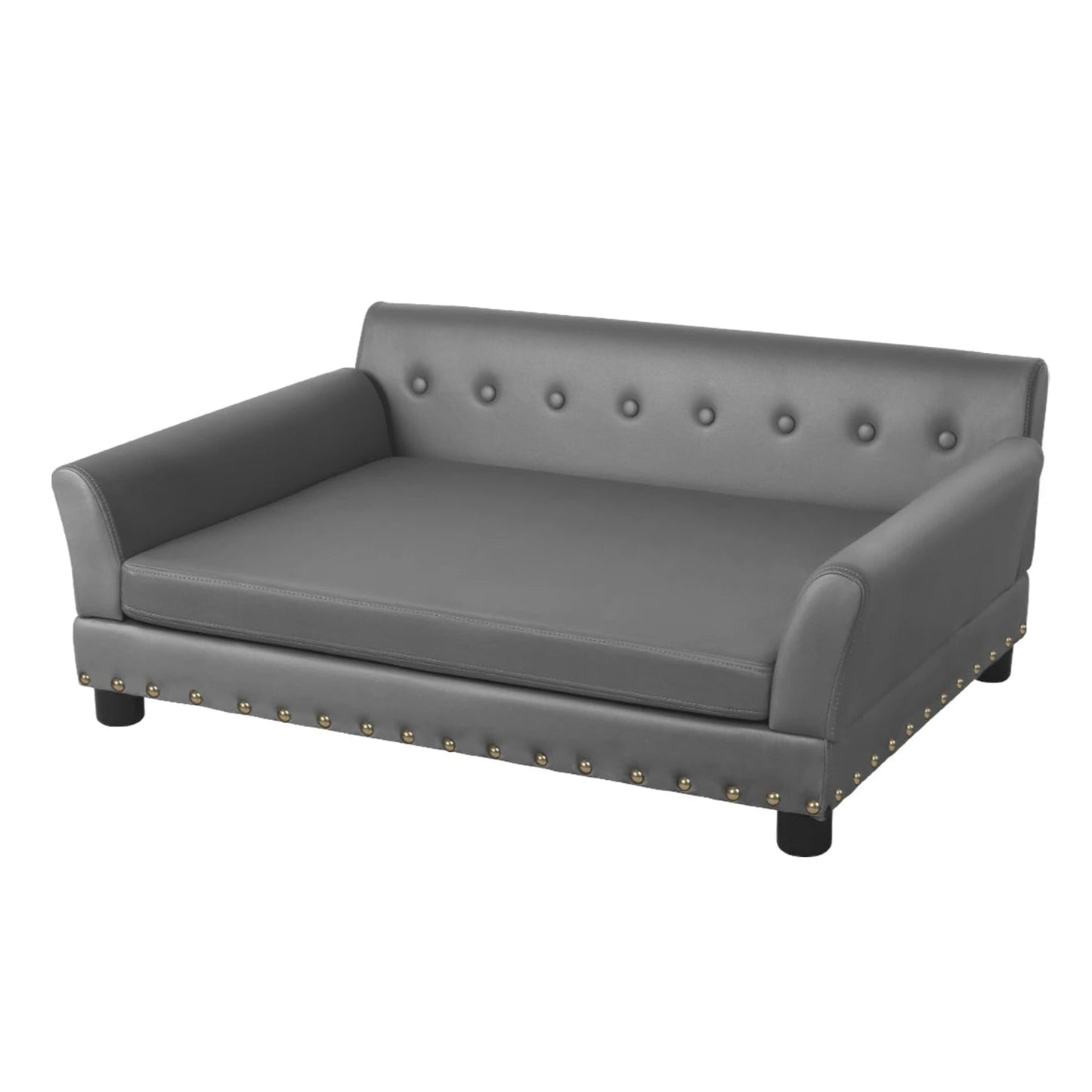 Luxury Faux Leather Dog Sofa Bed for Large & XL Dogs