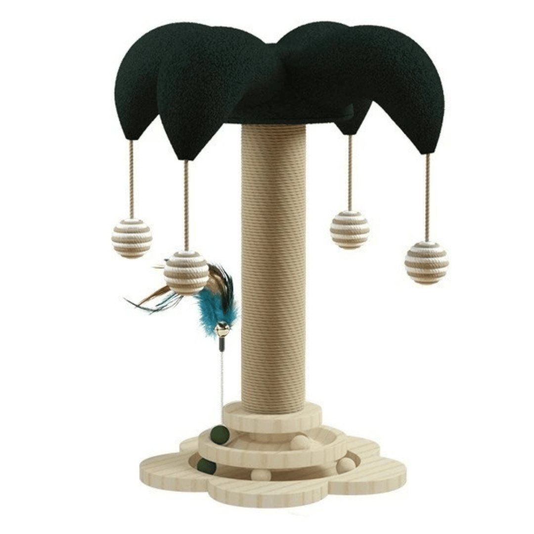 Pine Wood Cat Scratching Post for Interactive Play