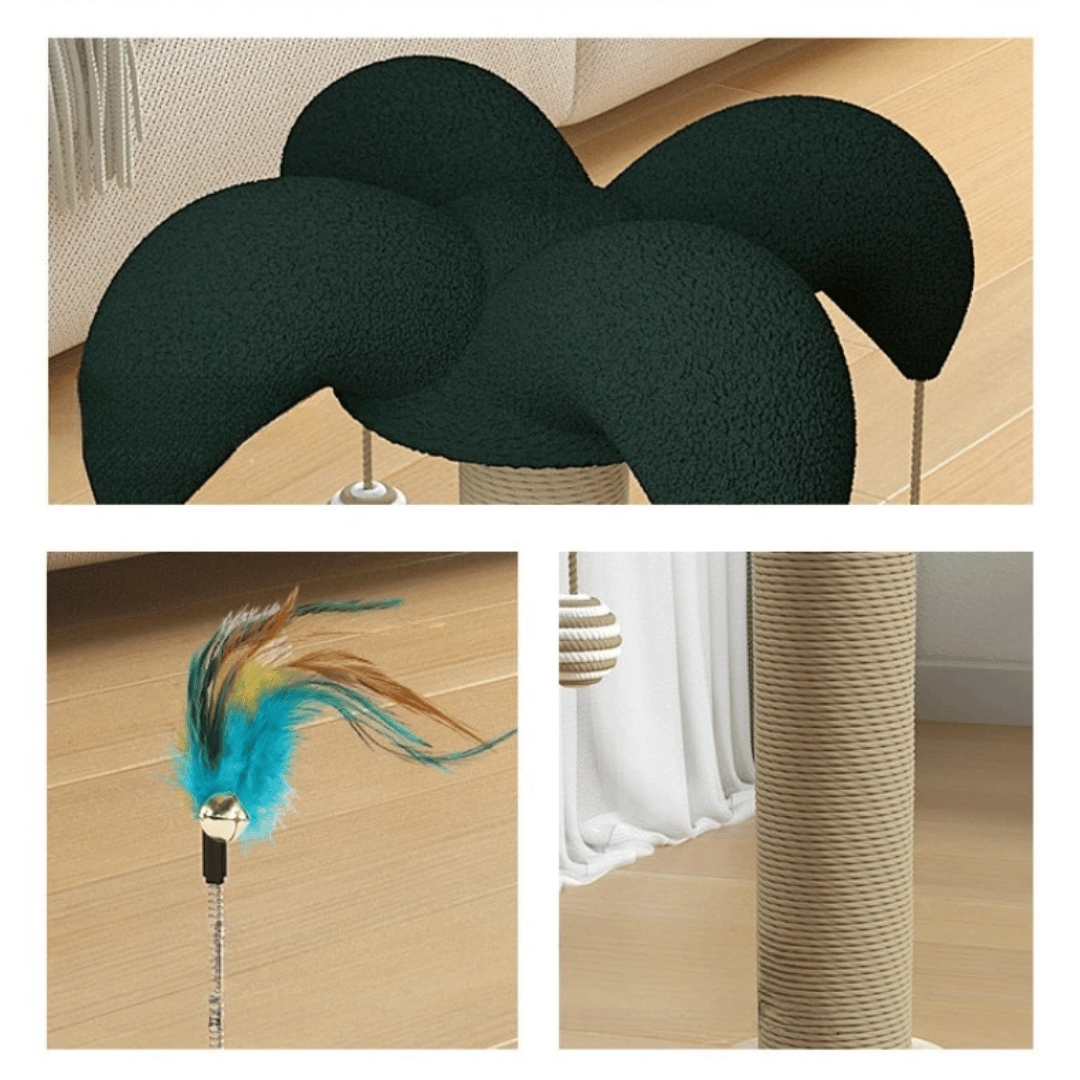 Pine Wood Cat Scratching Post for Interactive Play