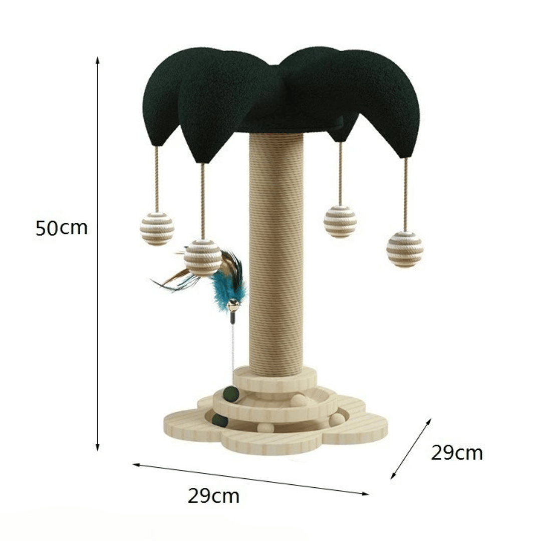 Pine Wood Cat Scratching Post for Interactive Play