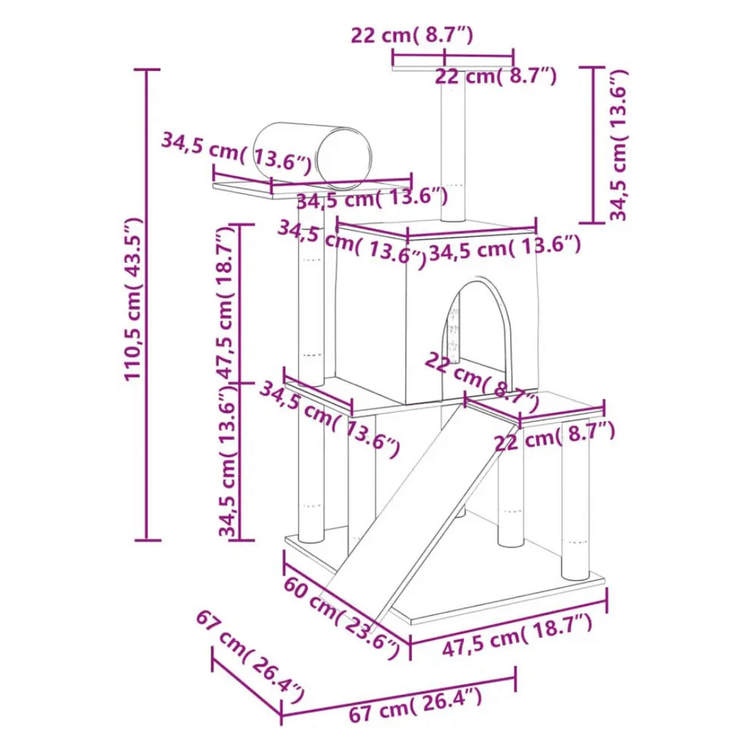Plush Cat Tree Play Tower with Nest, Perches & Scratching Posts