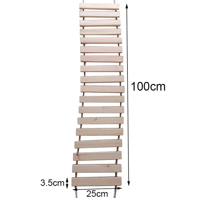 Sisal & Wood Cat Ladder | Wall-Mounted Cat Bridge & Climber