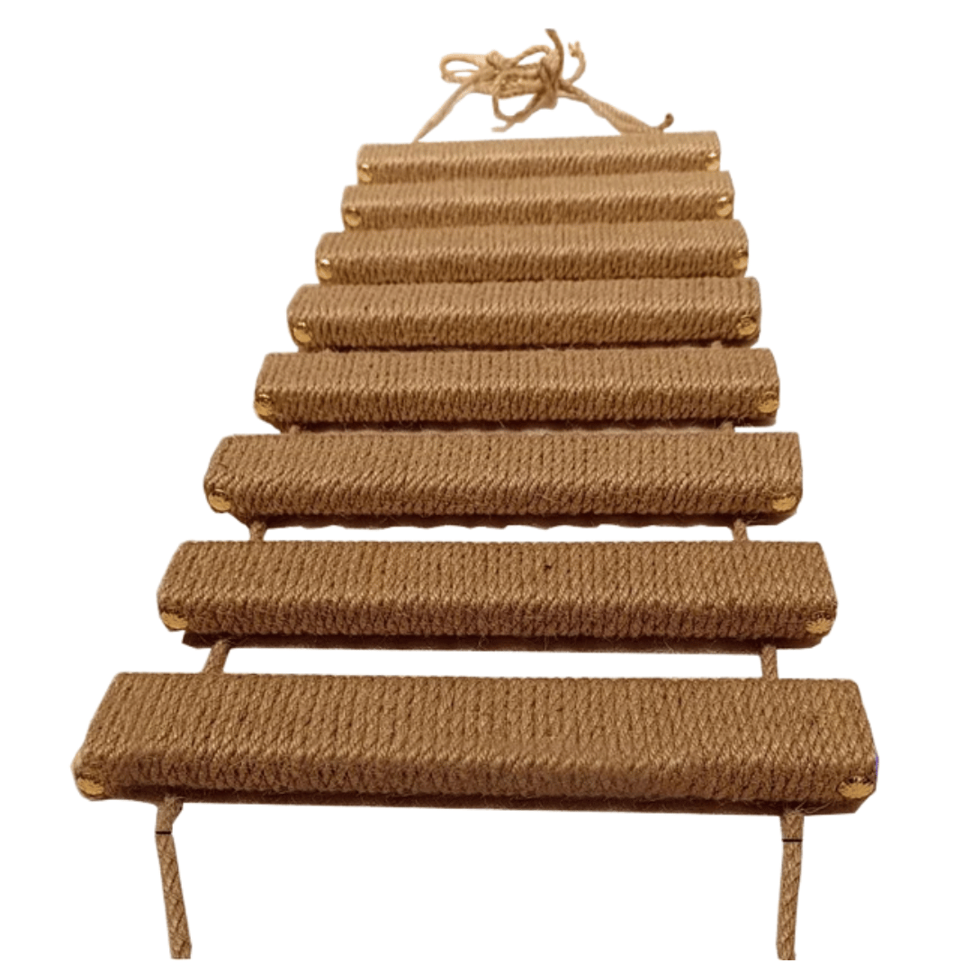 Sisal & Wood Cat Ladder | Wall-Mounted Cat Bridge & Climber
