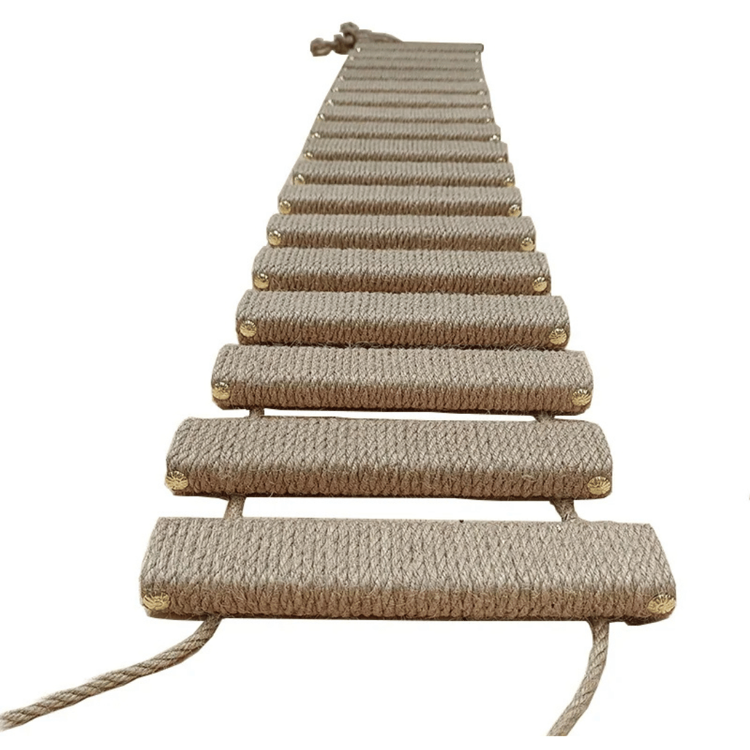 Sisal & Wood Cat Ladder | Wall-Mounted Cat Bridge & Climber