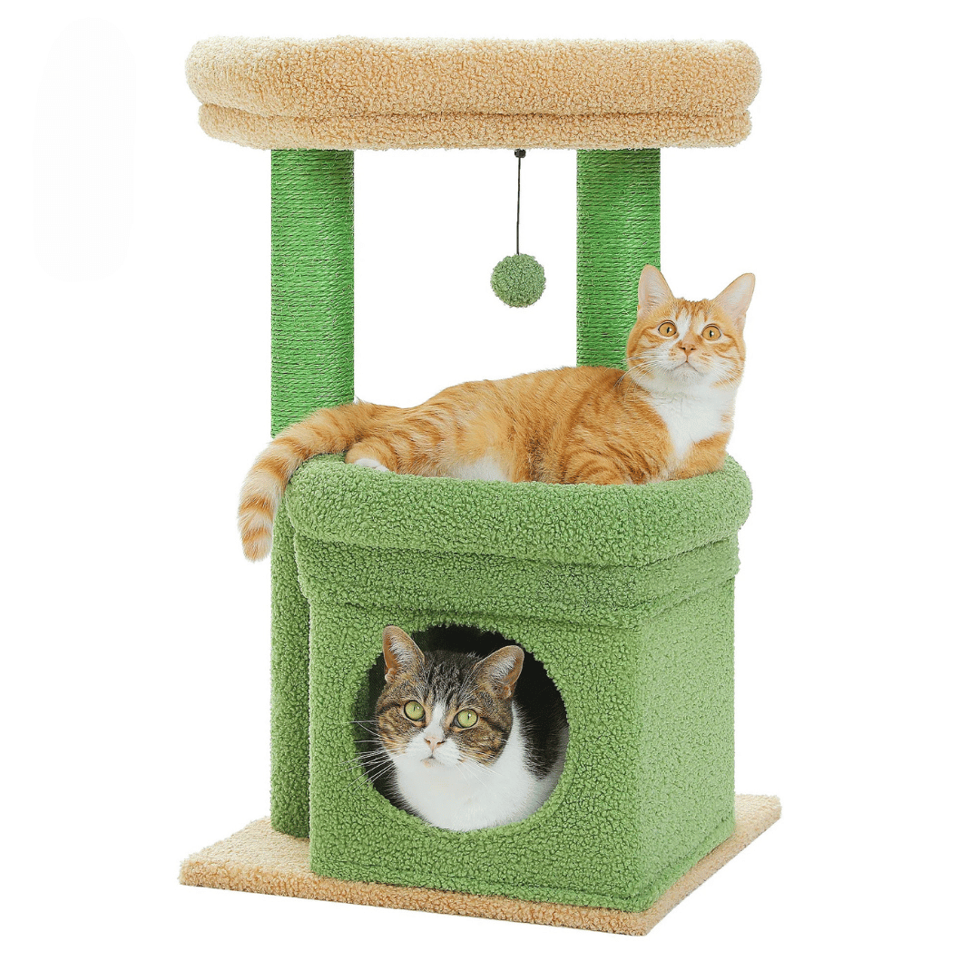 Soft Fleece Cat Tree with Bolstered Perches, Condo & Scratching Posts