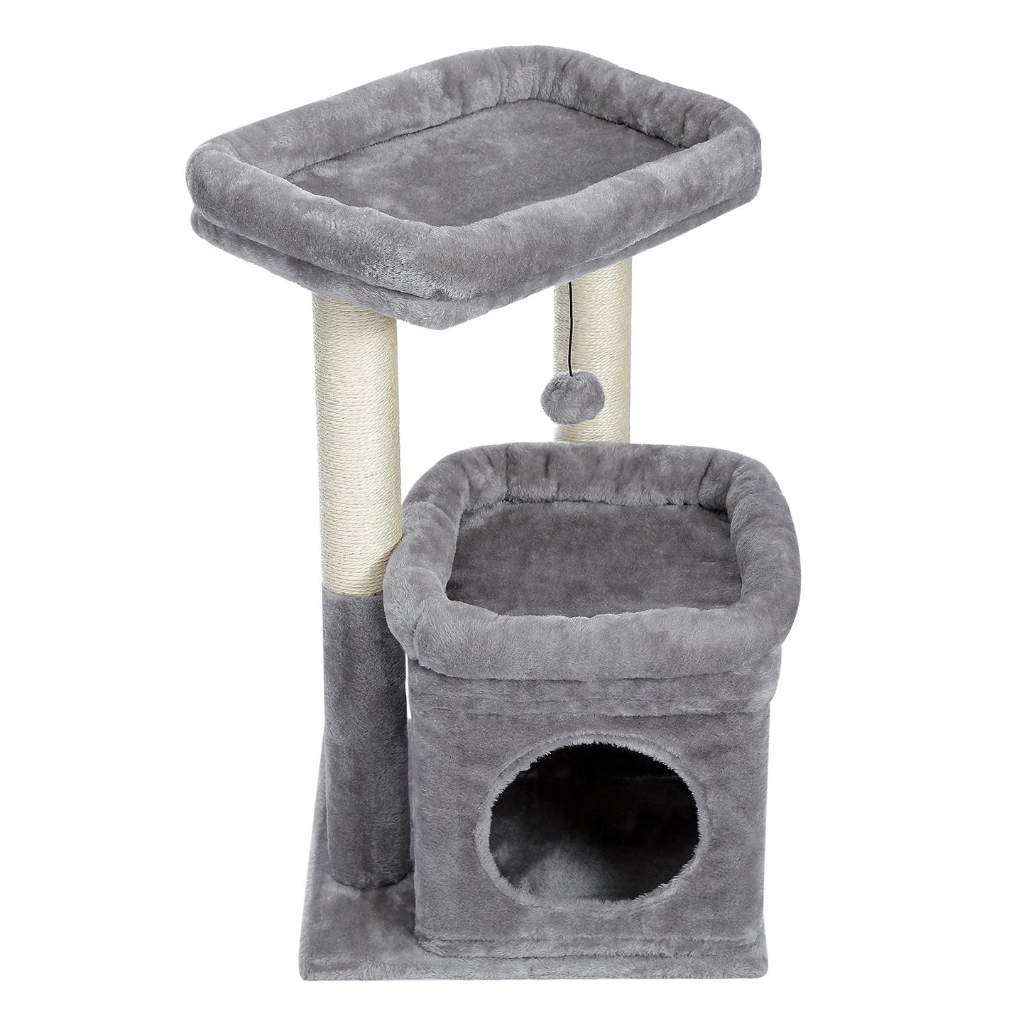 Soft Fleece Cat Tree with Bolstered Perches, Condo & Scratching Posts