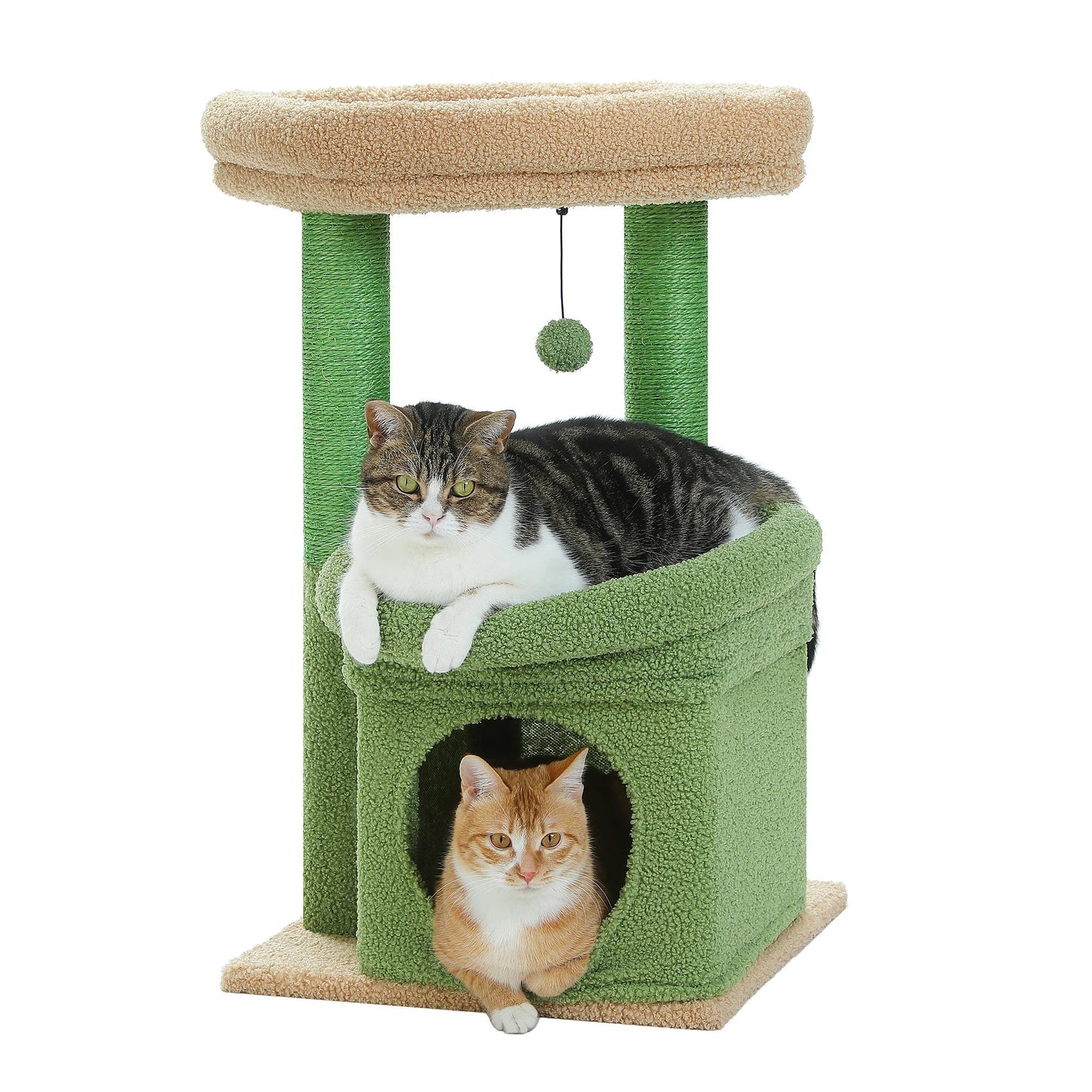 Soft Fleece Cat Tree with Bolstered Perches, Condo & Scratching Posts