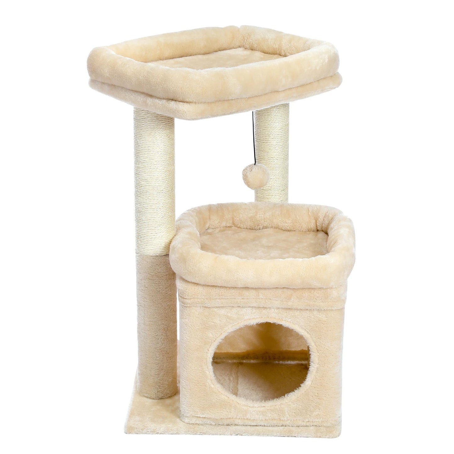 Soft Fleece Cat Tree with Bolstered Perches, Condo & Scratching Posts