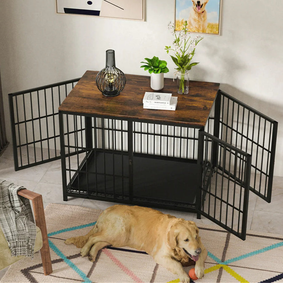 Stylish Wooden Top Dog Crate Furniture