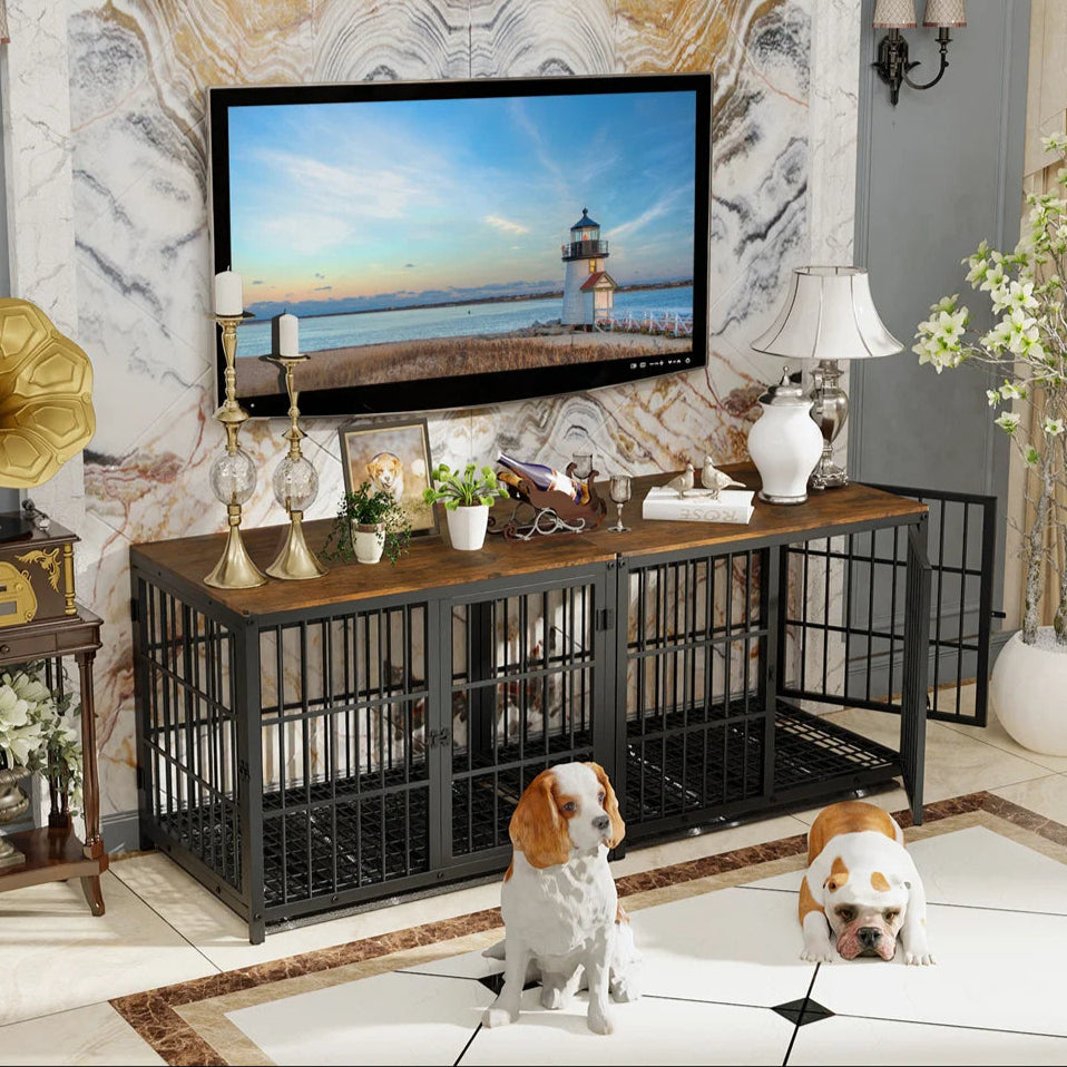 Stylish Wooden Top Dog Crate Furniture