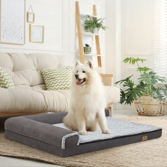 XL Orthopedic Memory Foam Dog Bolster Bed for Large Dogs