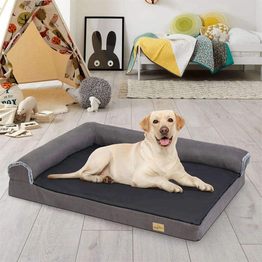 XL Orthopedic Memory Foam Dog Bolster Bed for Large Dogs