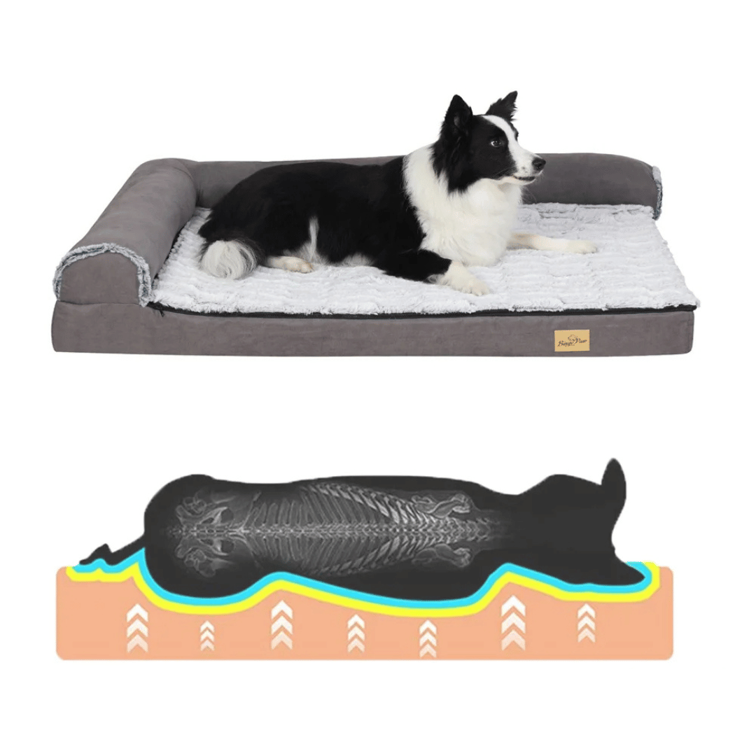 XL Orthopedic Memory Foam Dog Bolster Bed for Large Dogs