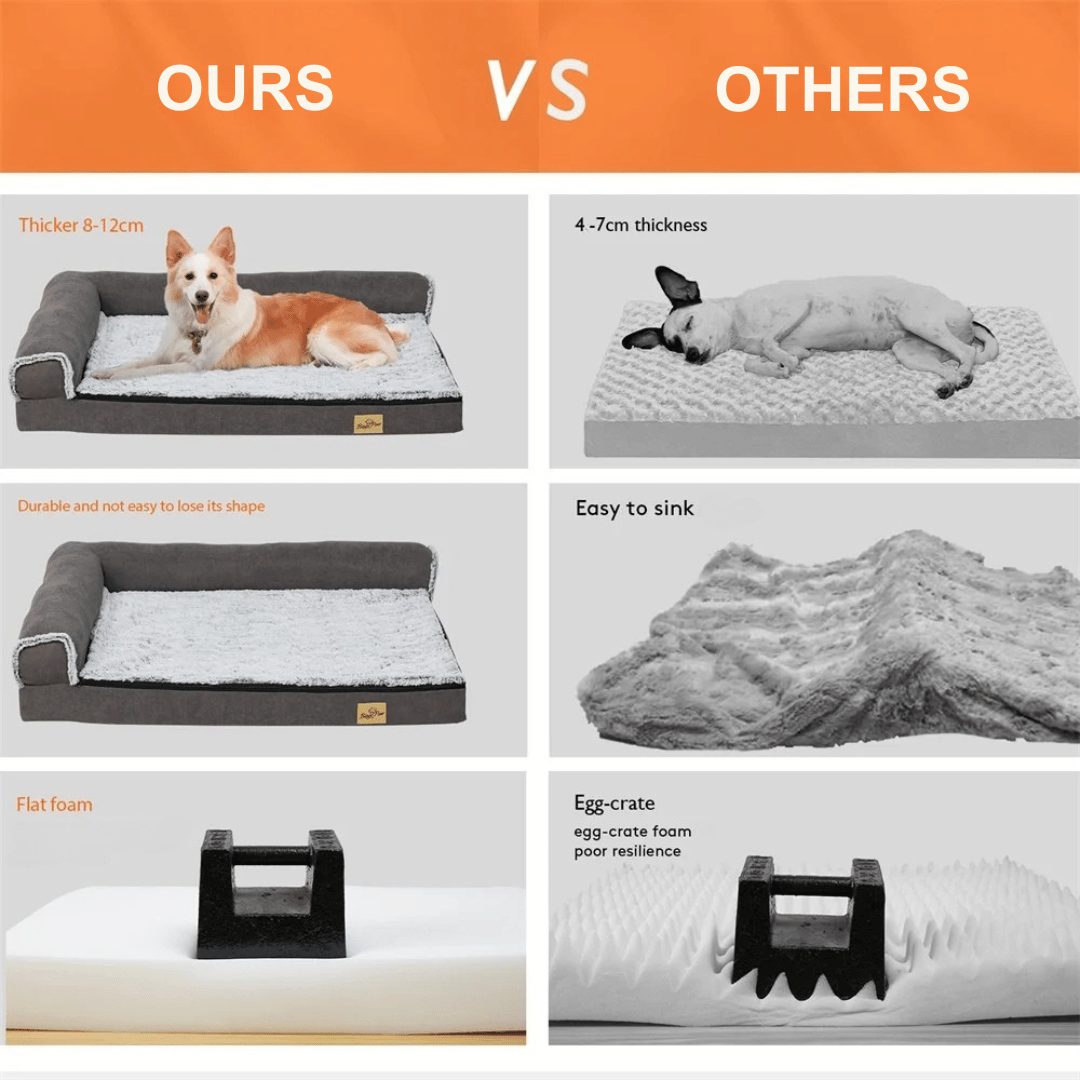 XL Orthopedic Memory Foam Dog Bolster Bed for Large Dogs
