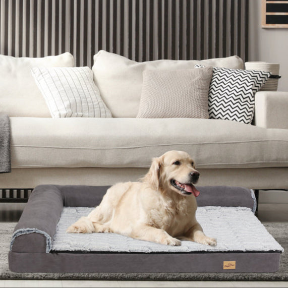 XL Orthopedic Memory Foam Dog Bolster Bed for Large Dogs
