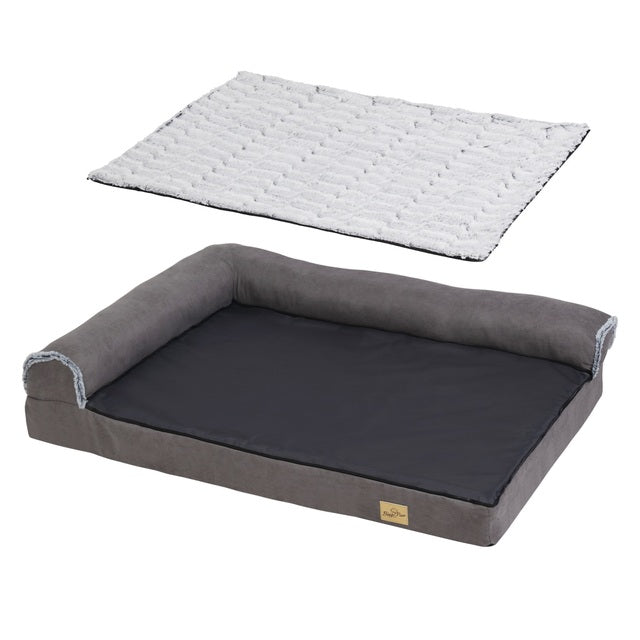 XL Orthopedic Memory Foam Dog Bolster Bed for Large Dogs