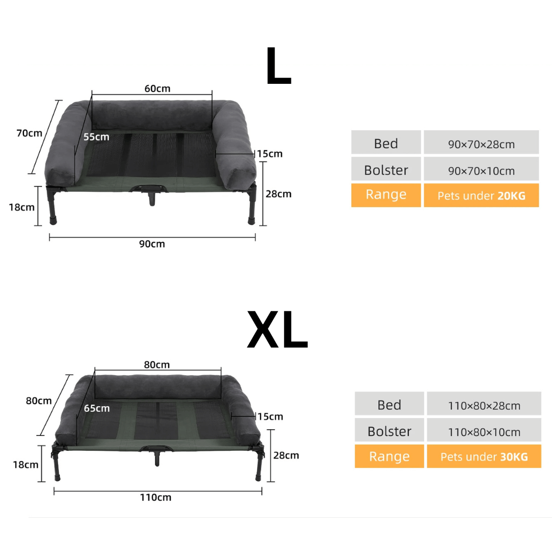 XL Raised Dog Bolster Bed for Large Dogs